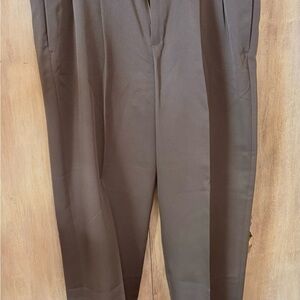 Perry Ellis Portfolio Men’s Pleated Front Olive pants 34 x 32